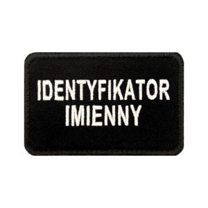 Identyfikator imienny czarny haftowany